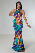 Sexy Sexy Printed Sleeveless Maxi Dress
