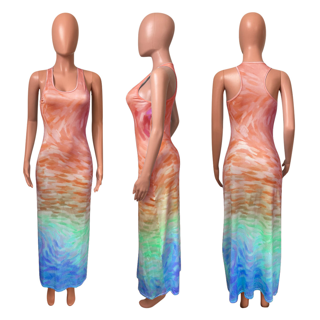 Sexy Casual Printed Sleeveless Maxi Dress