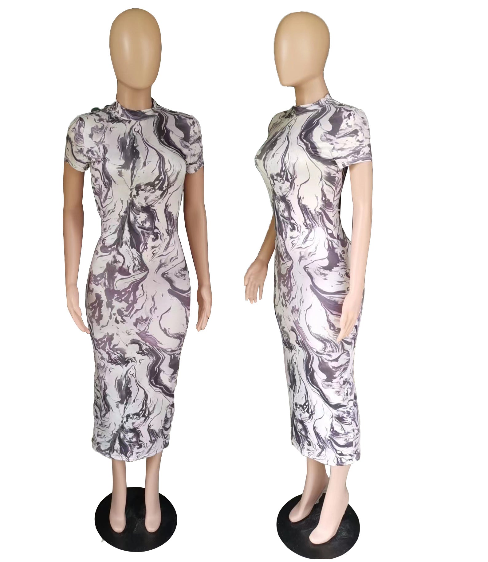 Sexy Casual Printed Short Sleeve Maxi Dress