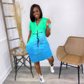 Sexy Gradient Letter Print V Neck Casual Dress