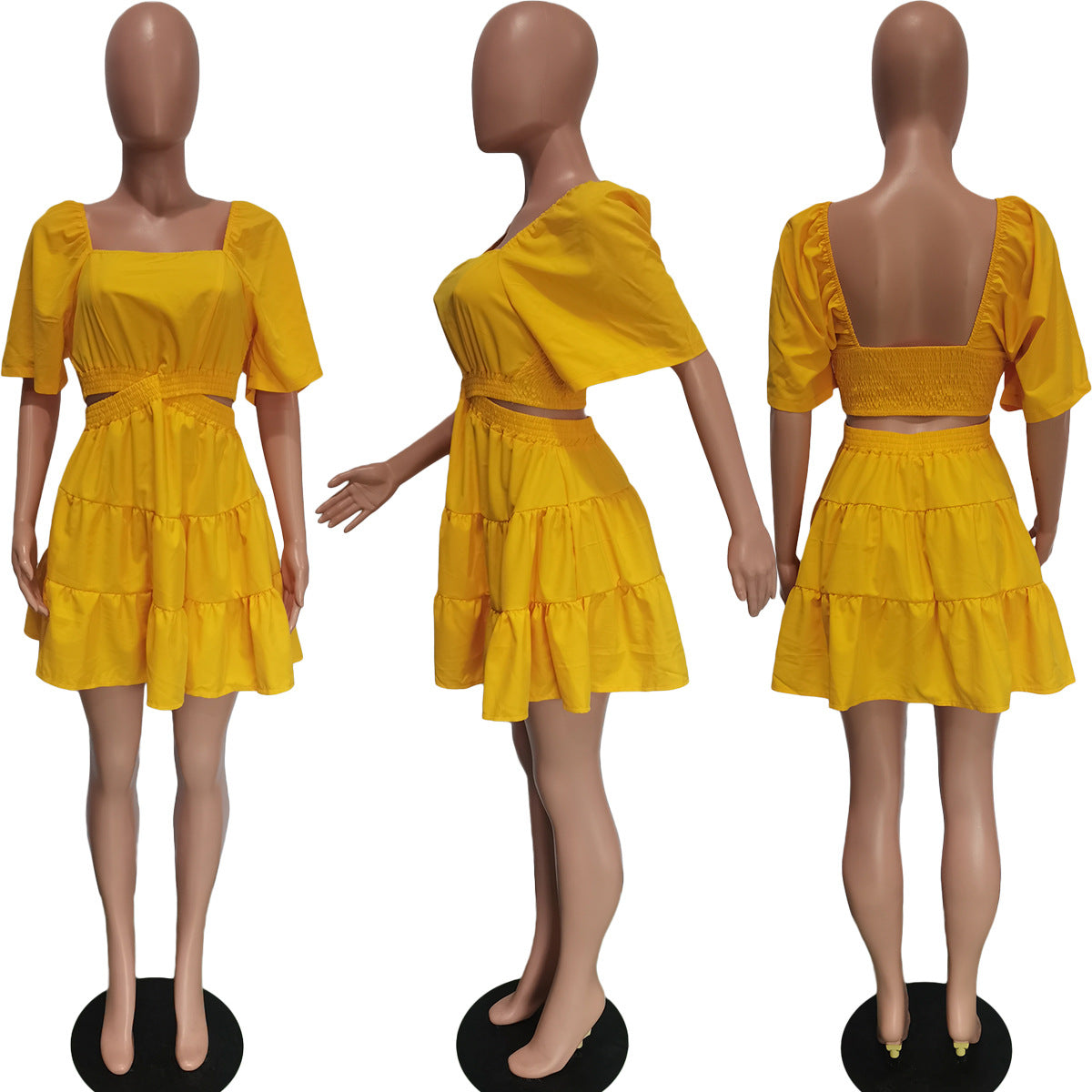Sexy Sexy Short Sleeve Backless Mini Dress