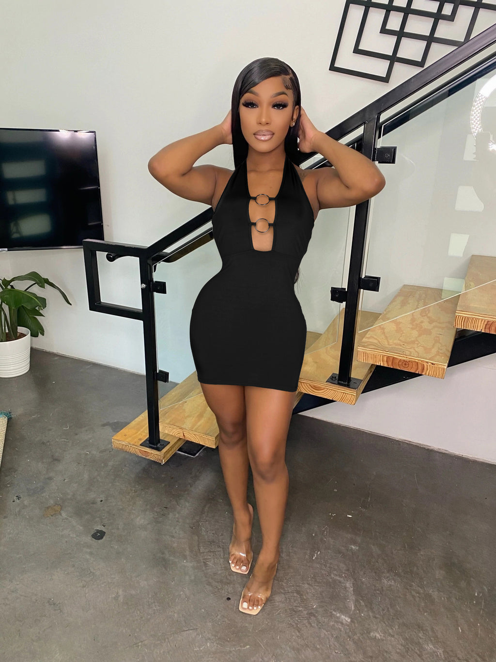 Sexy Sexy Halter Backless Slim Mini Dress