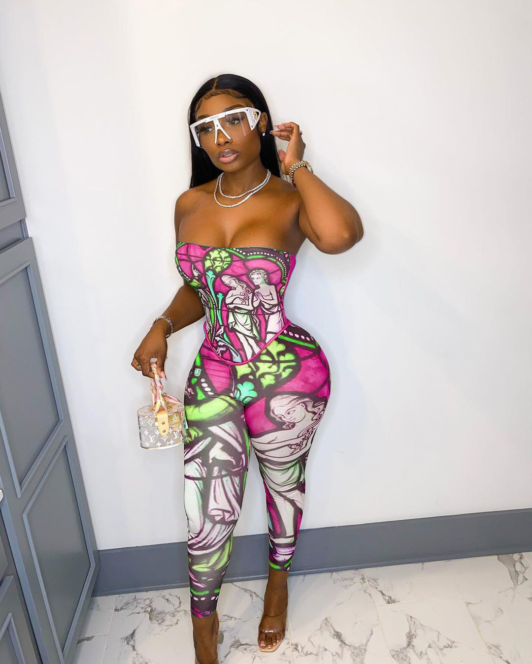 Sexy Sexy Printed Tube Top And Pants 2 Piece Sets