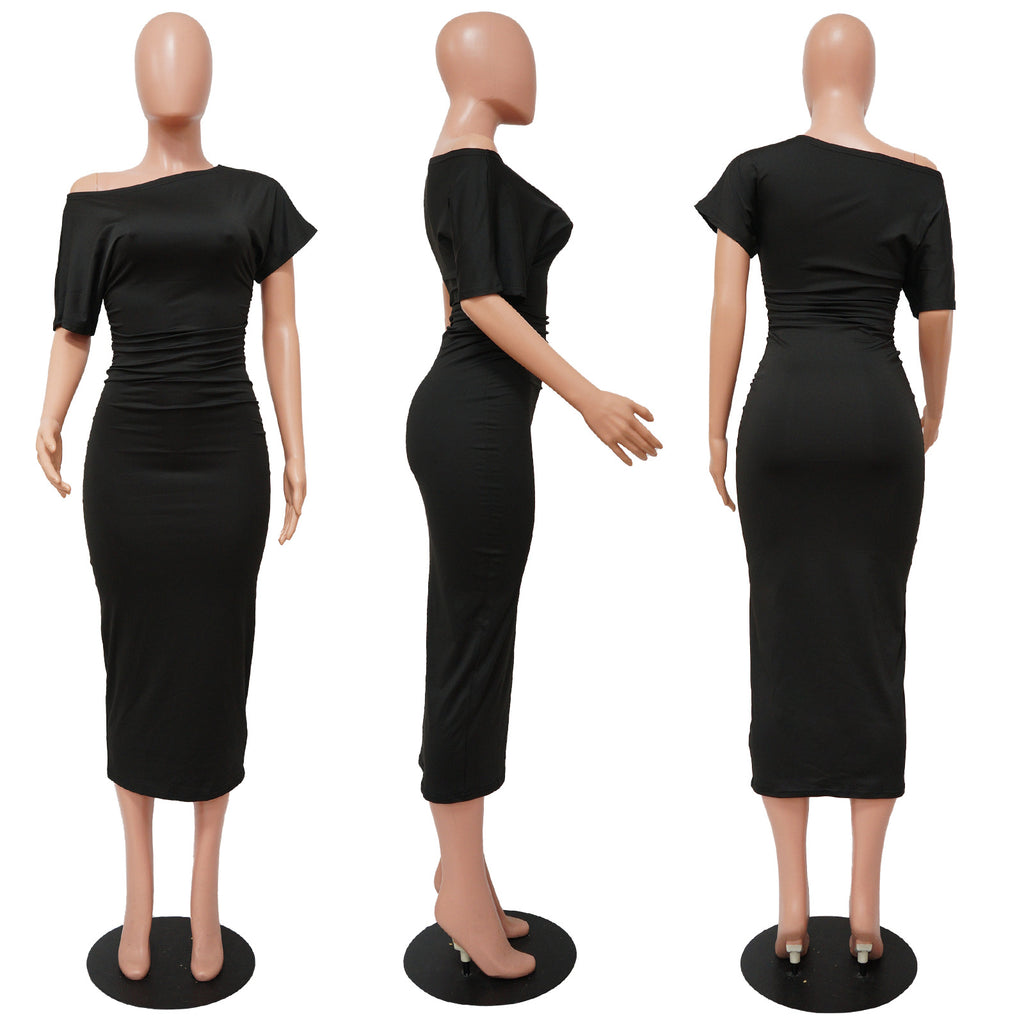 Sexy Sexy Solid Color Slim Dress