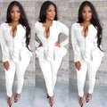 Sexy Solid Zipper Ruffles Long Sleeve Two Piece Set