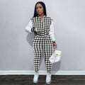 Sexy Print Patchwork Long Sleeve Baseball Jacket 2 Piece Set