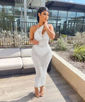 Sexy Sexy Fishnet Sleeveless See Through Seaside Maxi Dress