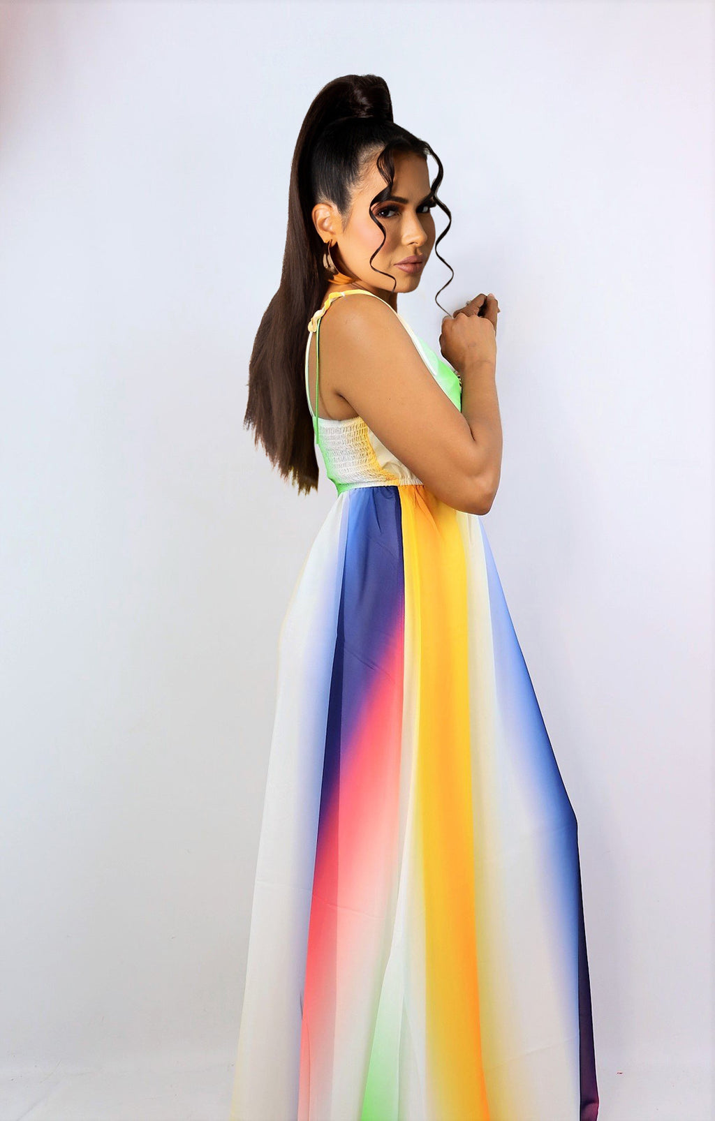 Sexy Gradient Sleeveless Strap Maxi Dress
