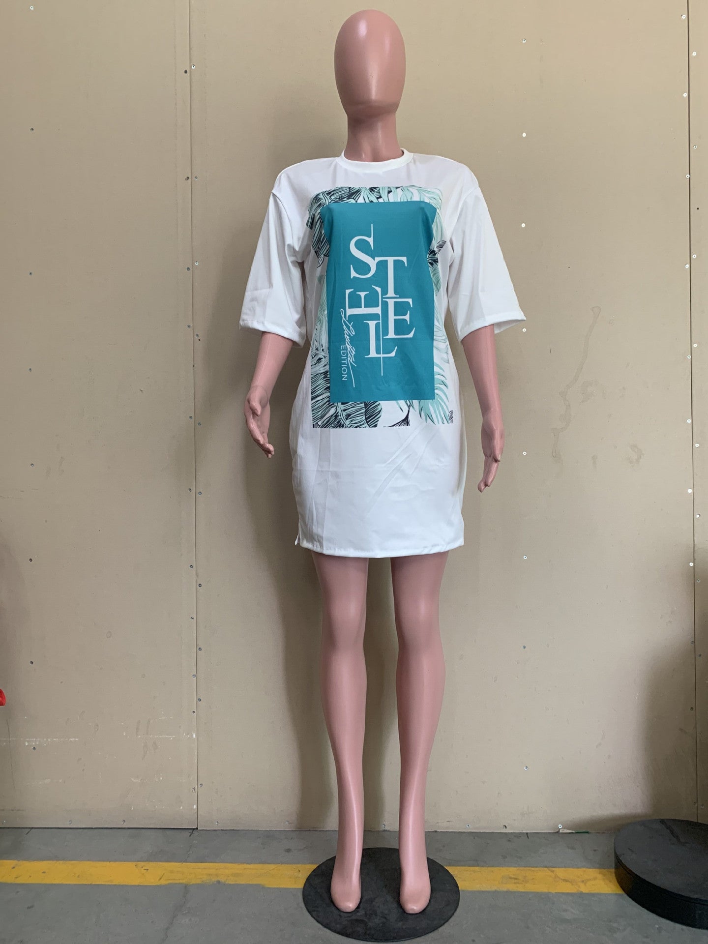 Sexy Letter Print Half Sleeve Loose Dress