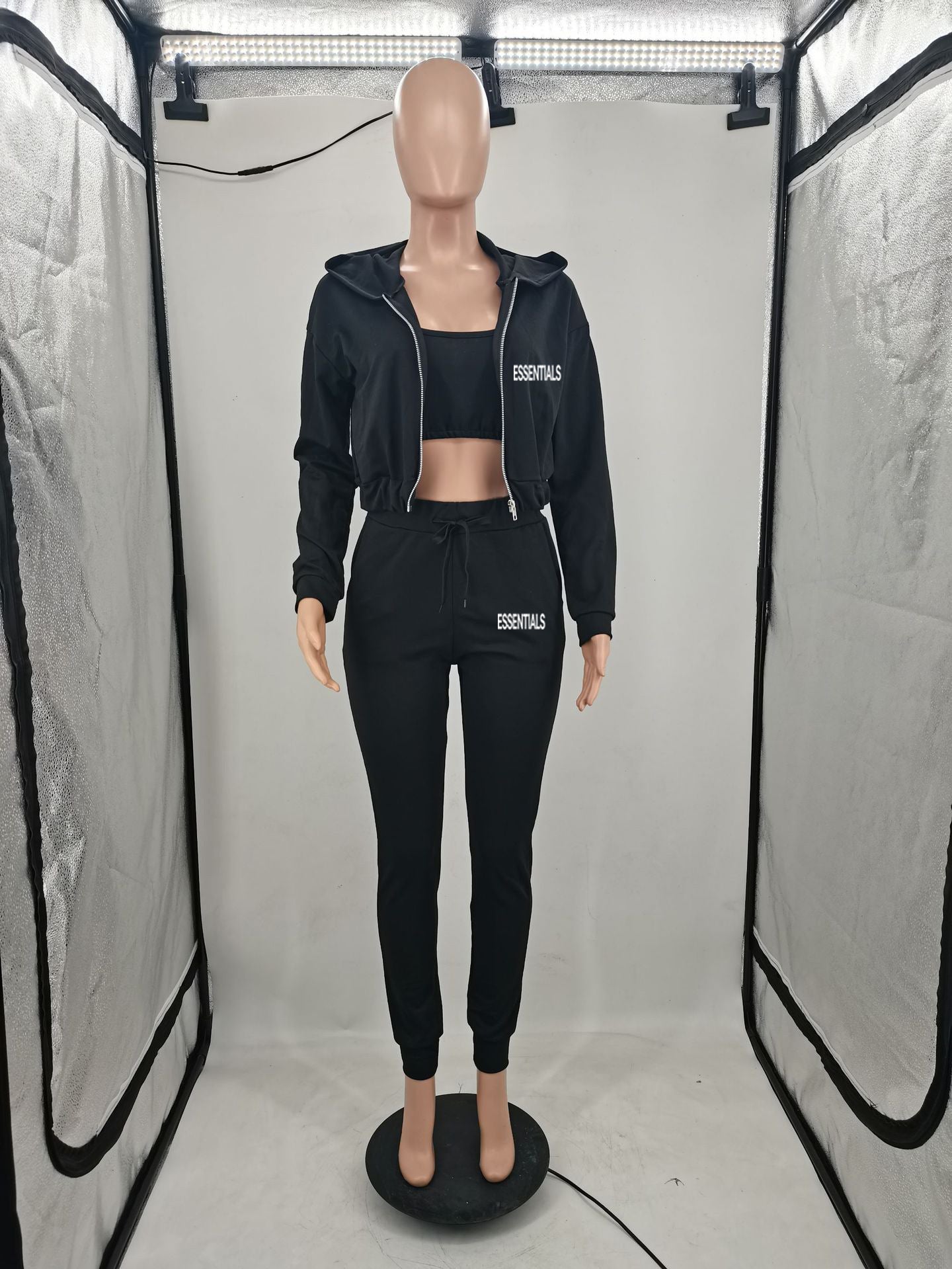 Sexy Casual Solid Color Print Long Sleeve Three Piece Set