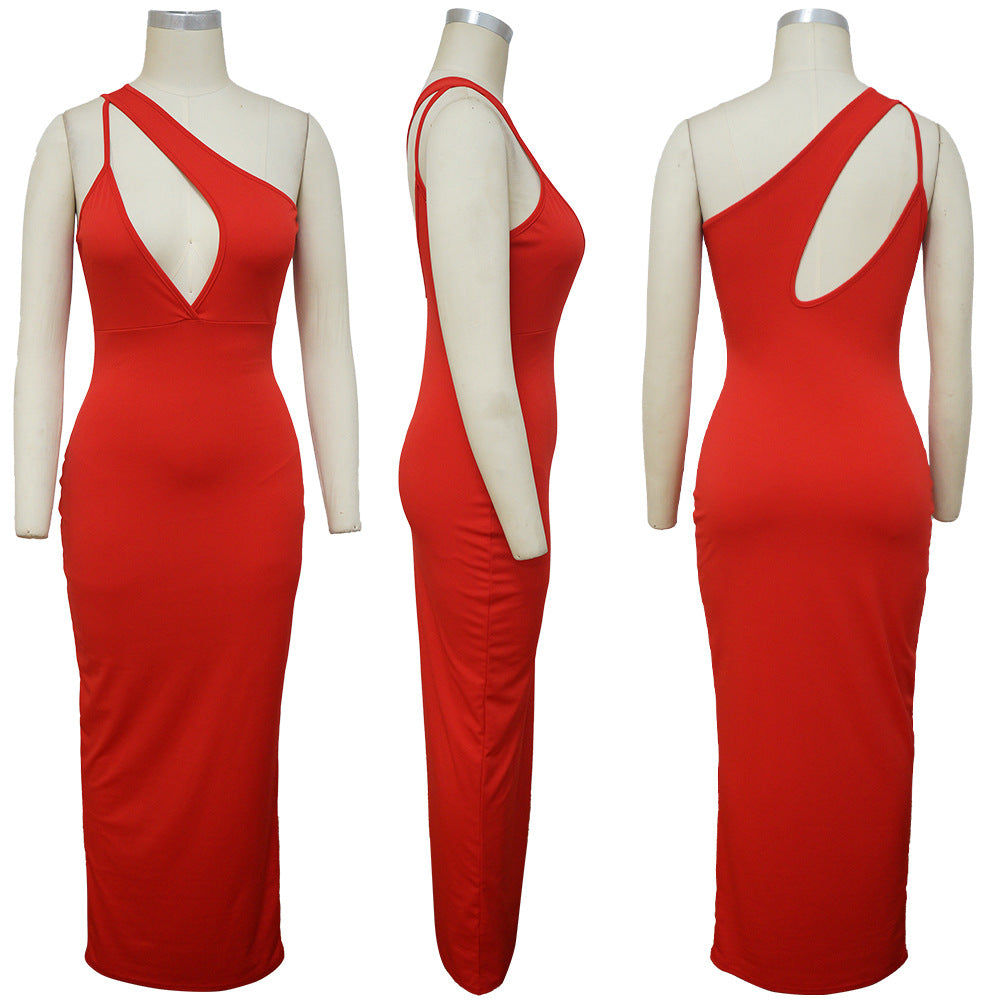 Sexy Solid Sexy Fashion Hollow Maxi Dress