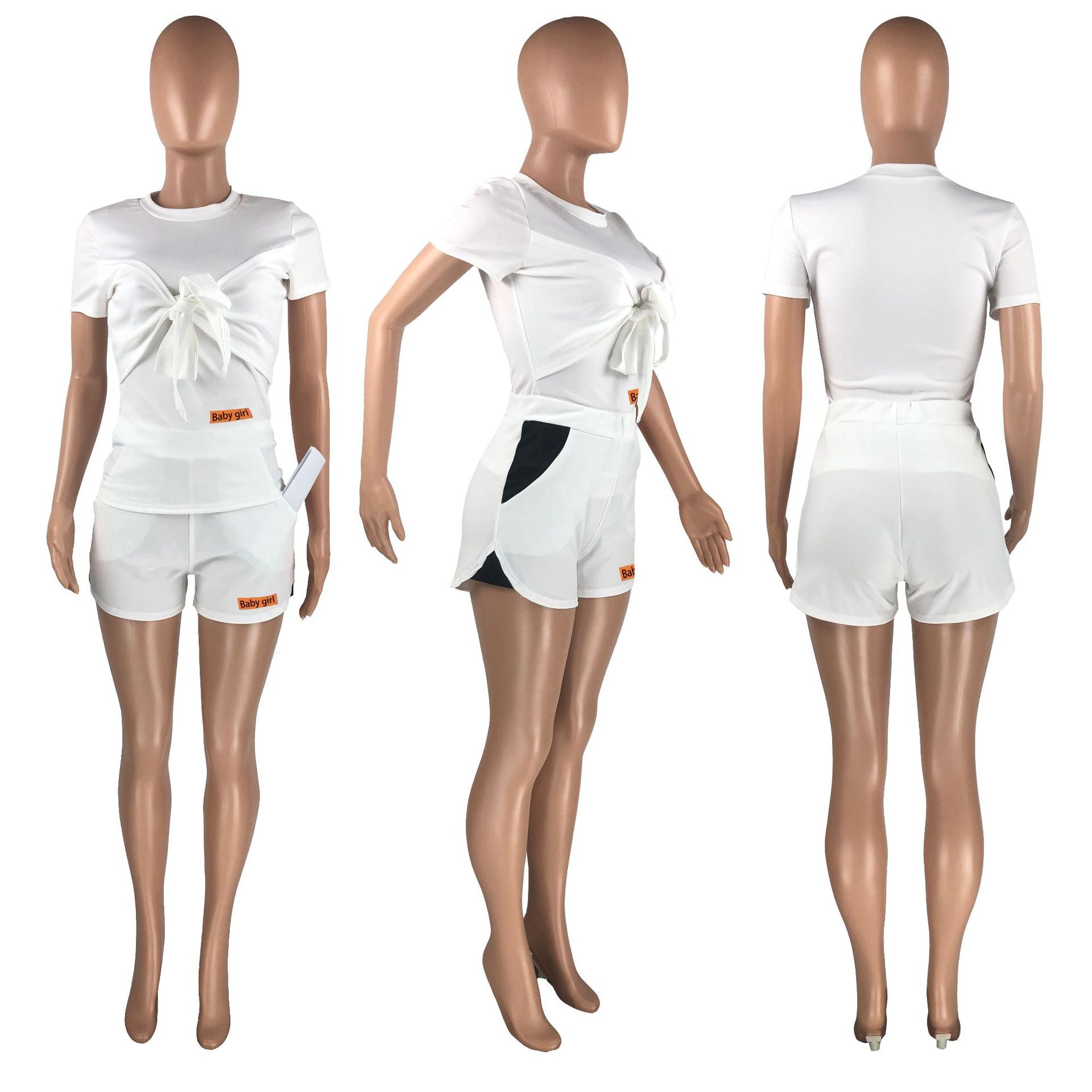 Sexy Casual Short Sleeve Two Piece Shorts Set
