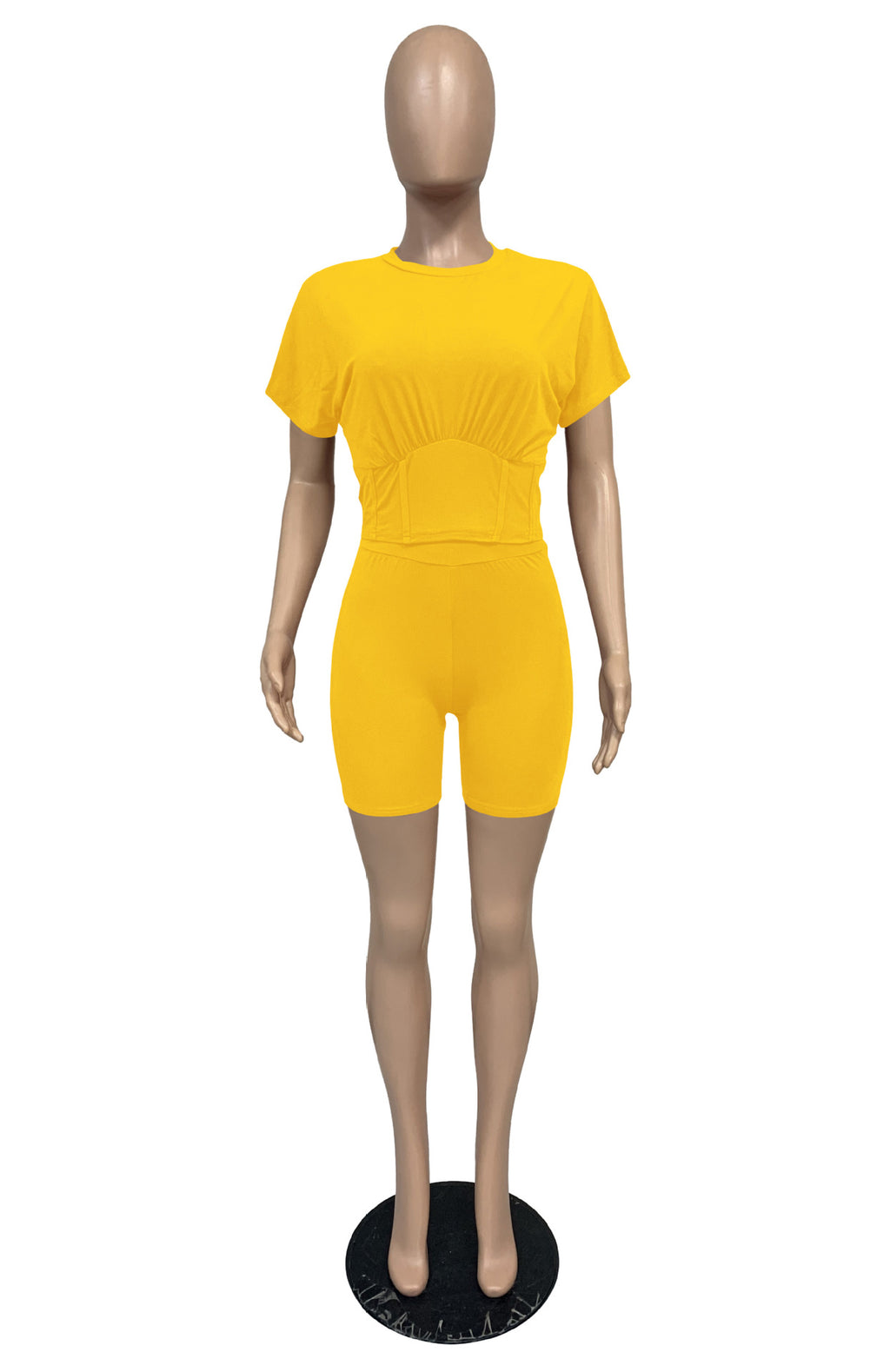 Sexy Casual Solid Short Sleeve Two Piece Shorts Set