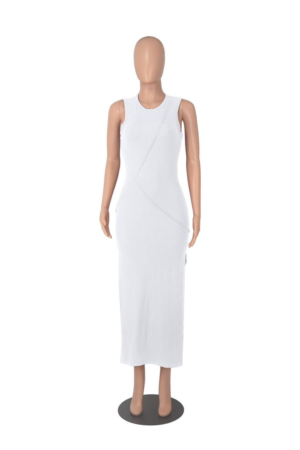 Sexy Solid Sleeveless Split Long Dress