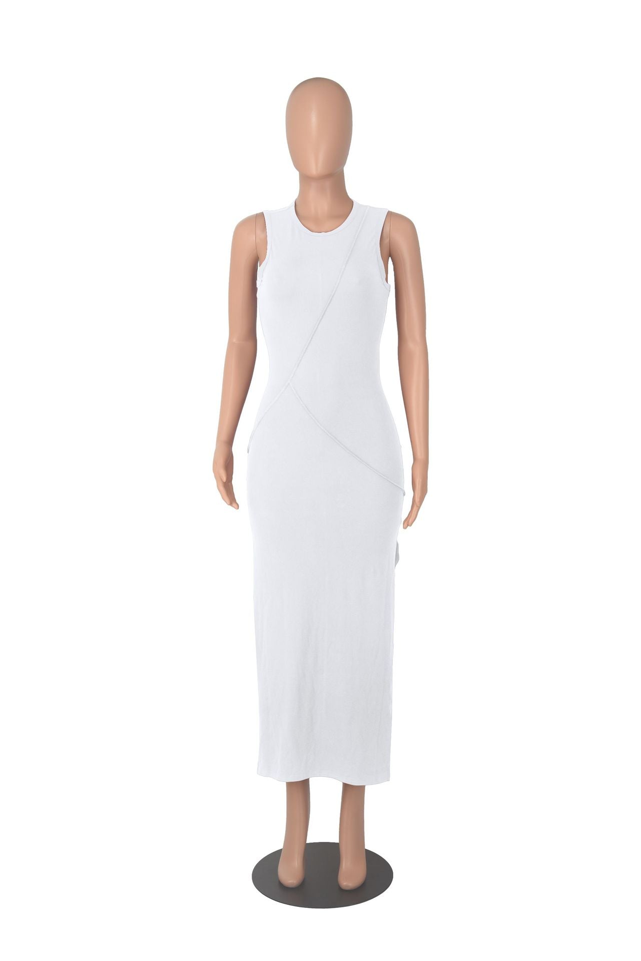 Sexy Solid Sleeveless Split Long Dress