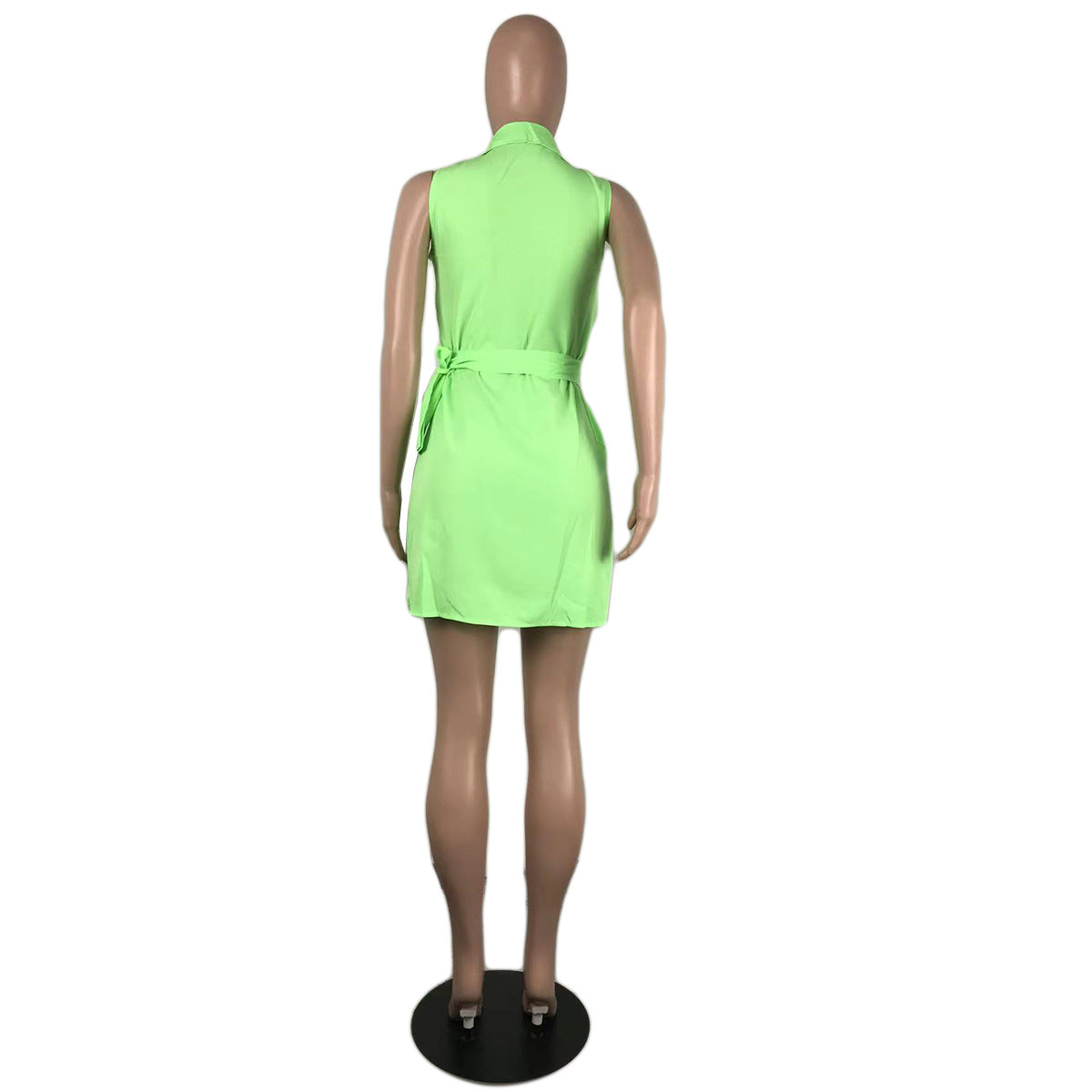 Sexy Solid Sleeveless Mini Dress