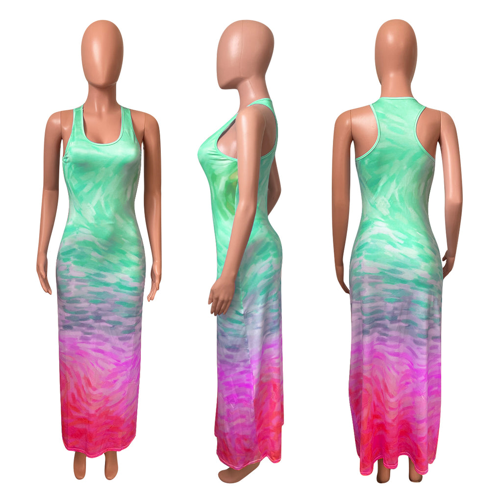 Sexy Casual Printed Sleeveless Maxi Dress