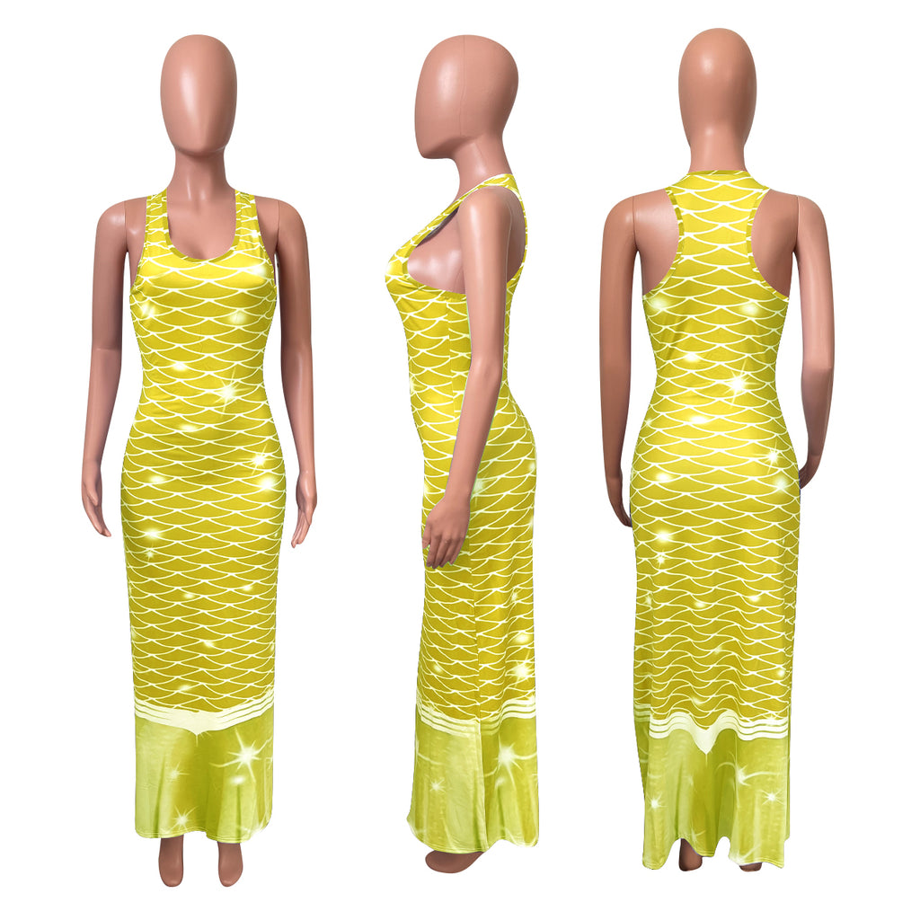 Sexy Casual Printed Sleeveless Maxi Dress