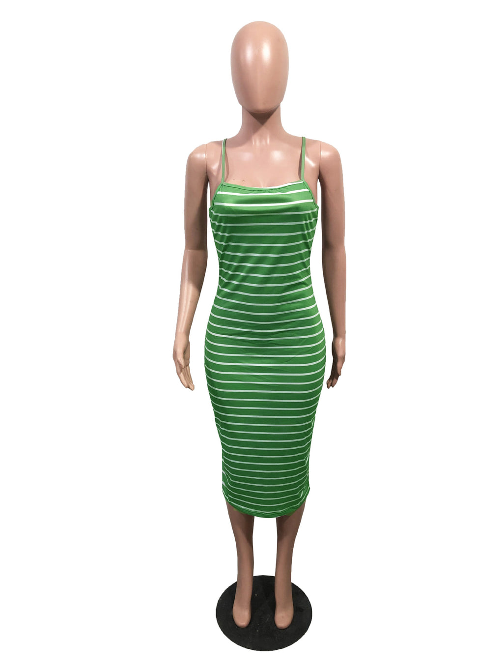 Sexy Sexy Striped Cross Strap Midi Dress