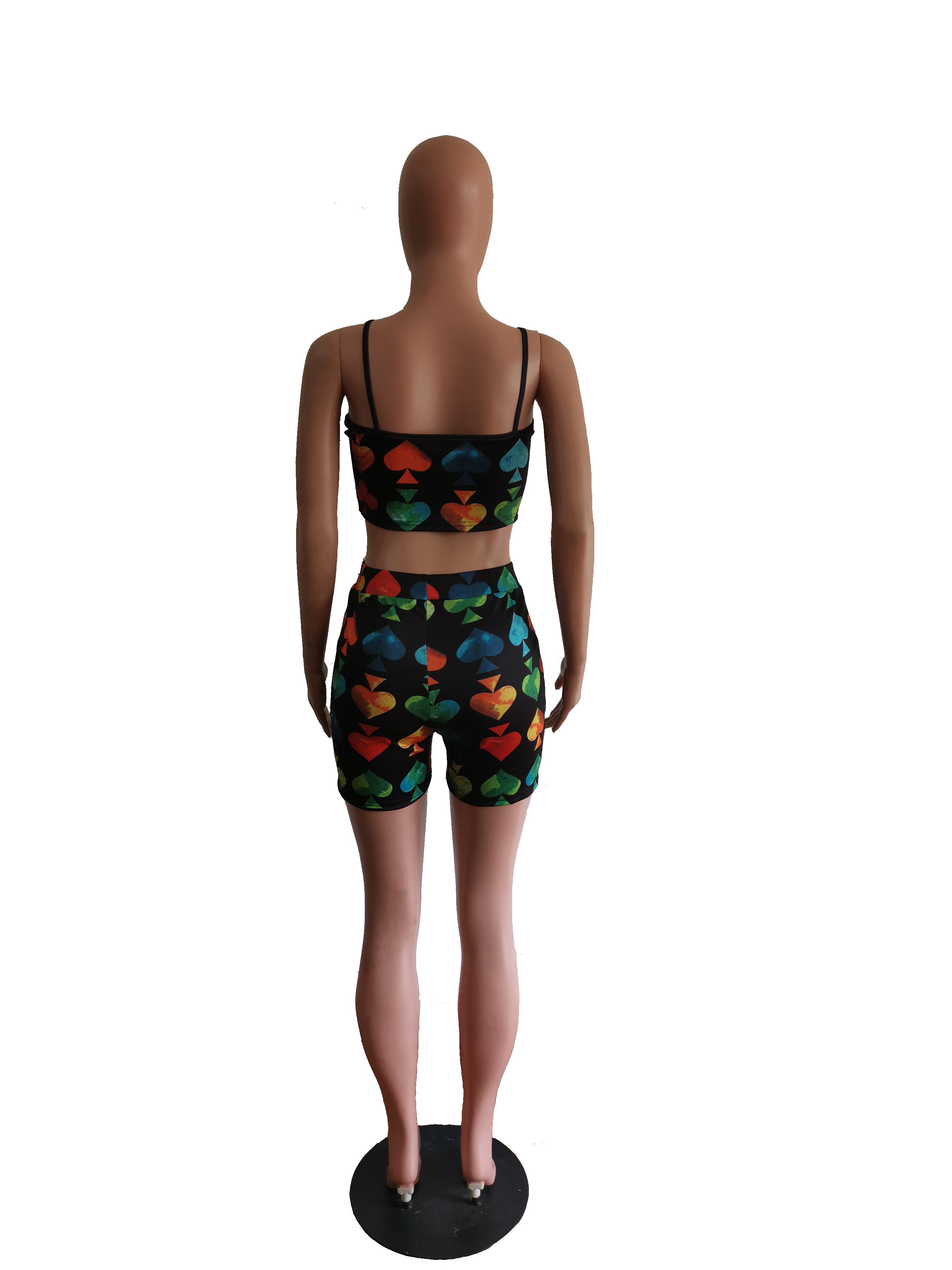 Sexy Fashion Print Camisole Shorts Two Piece Set