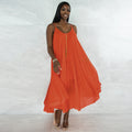 Sexy Chiffon Sleeveless Strap Loose Long Dress