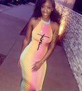 Sexy Sexy Letter Print Sleeveless Maxi Dress