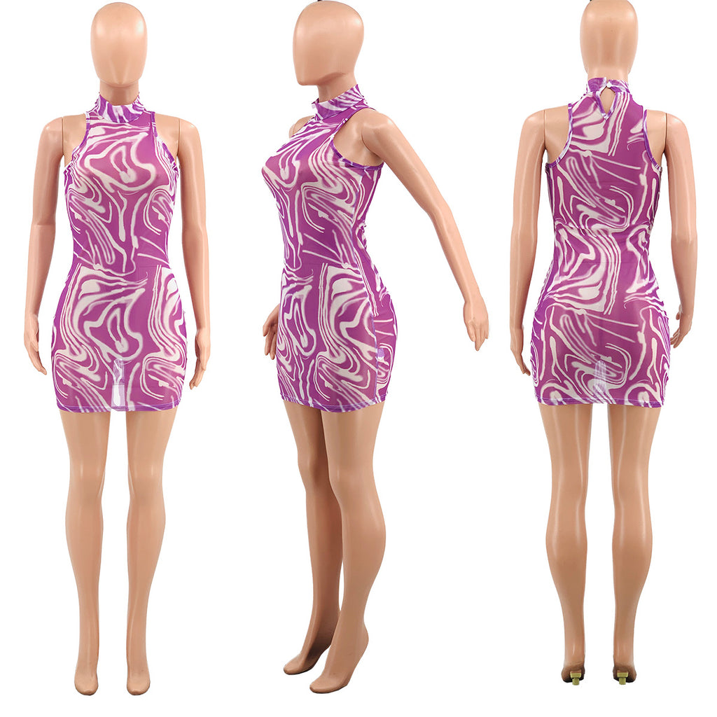 Sexy Sexy Printed Sleeveless Mini Dress