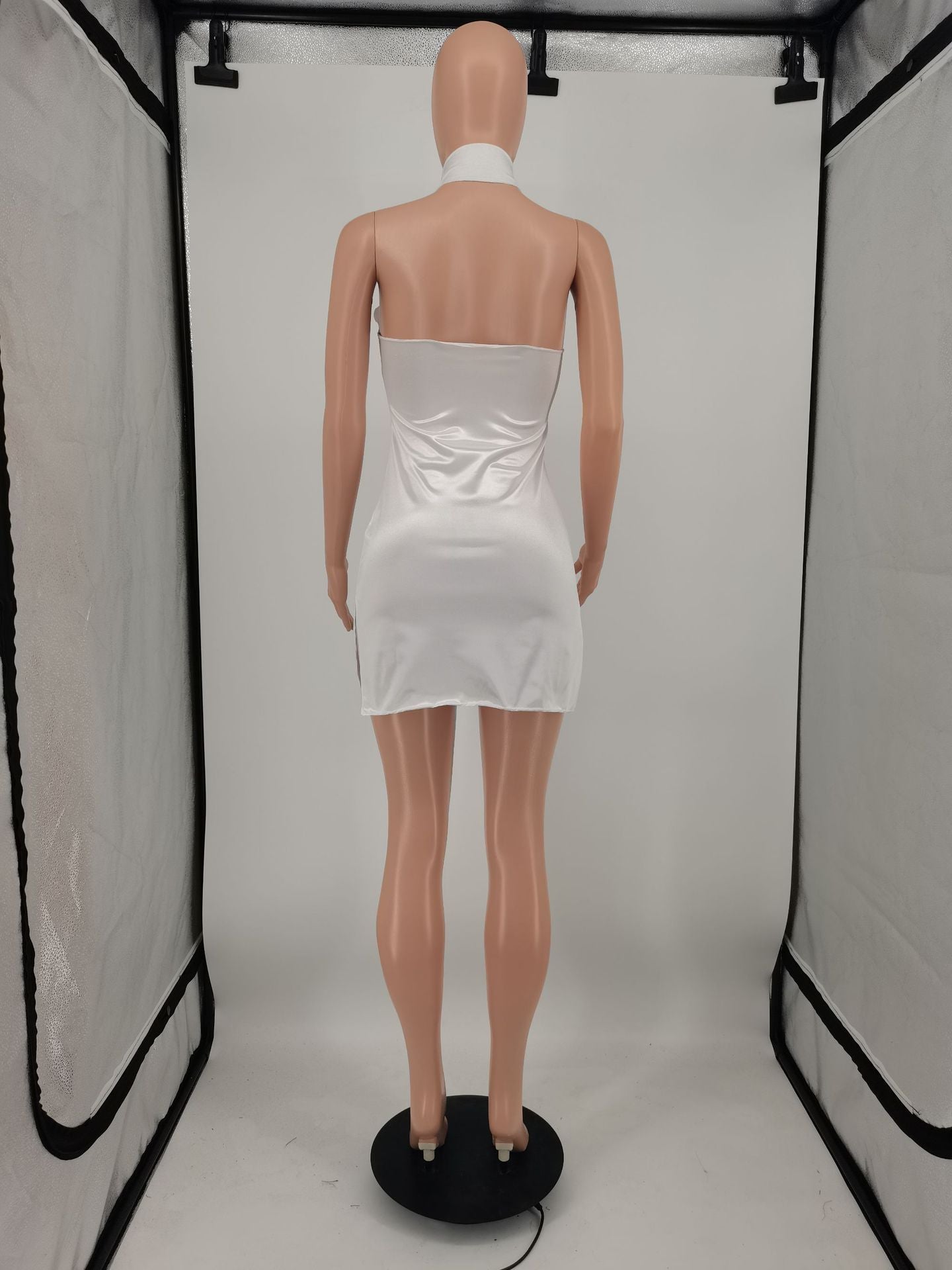 Sexy Sexy Solid Backless Mini Club Dress