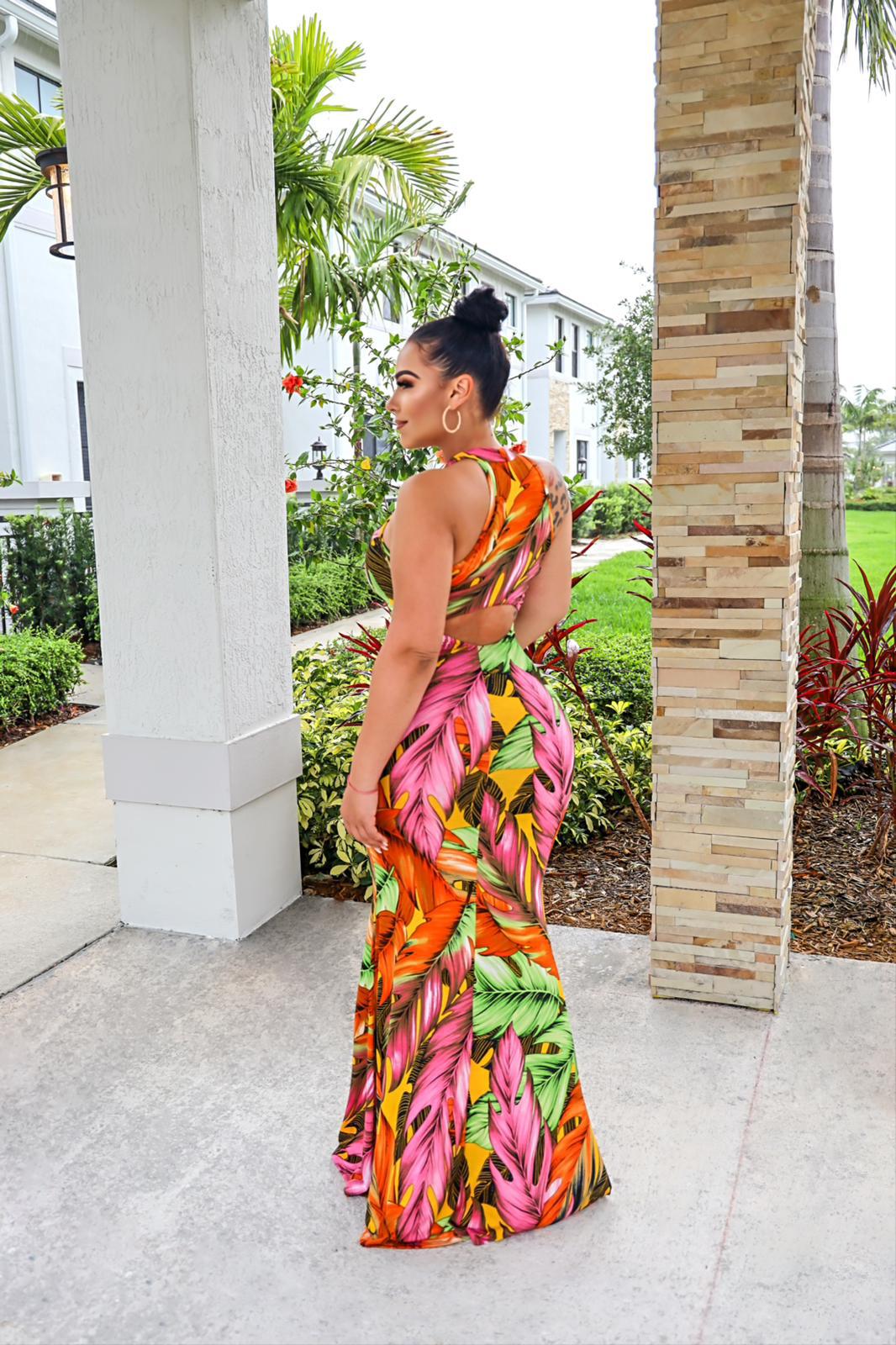 Sexy Sexy Printed Sleeveless Maxi Dress