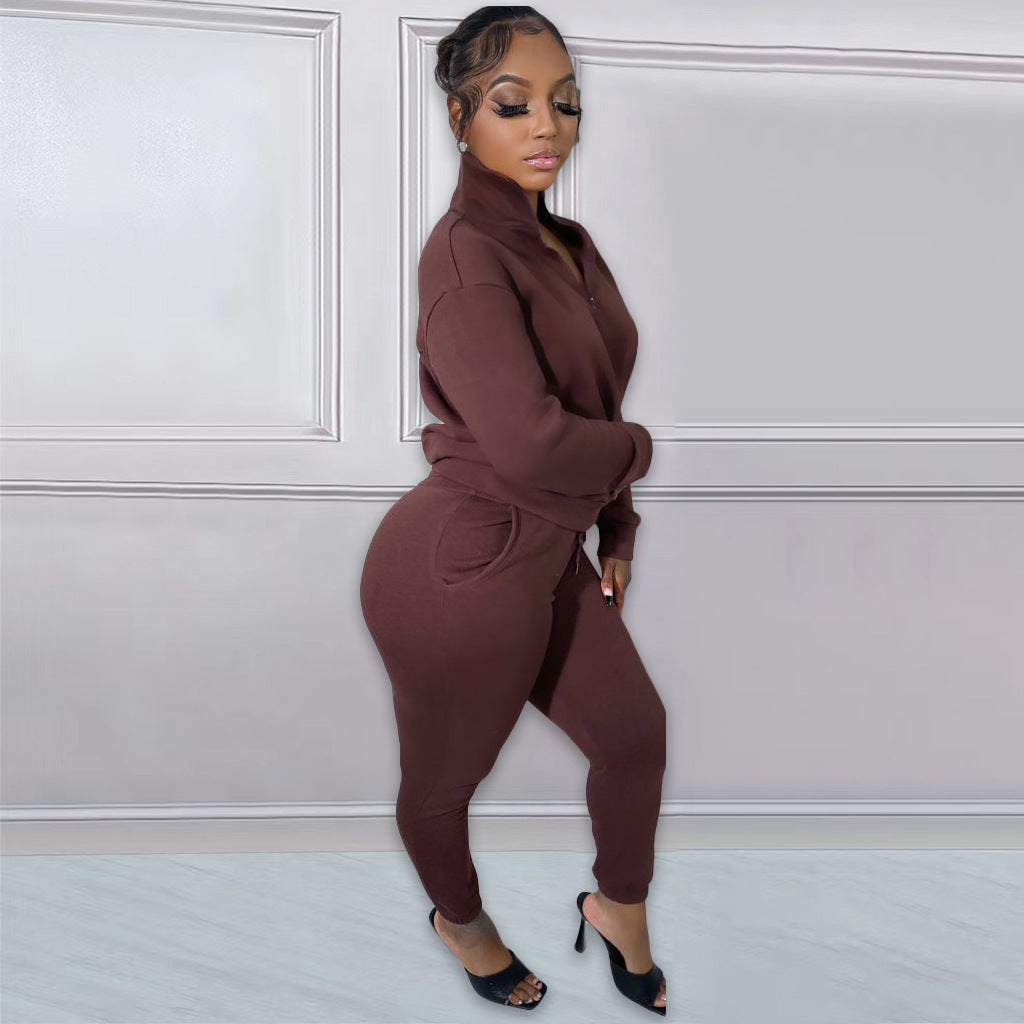 Sexy Letter Print Plush Pullover And Pant Sport 2 Piece Set
