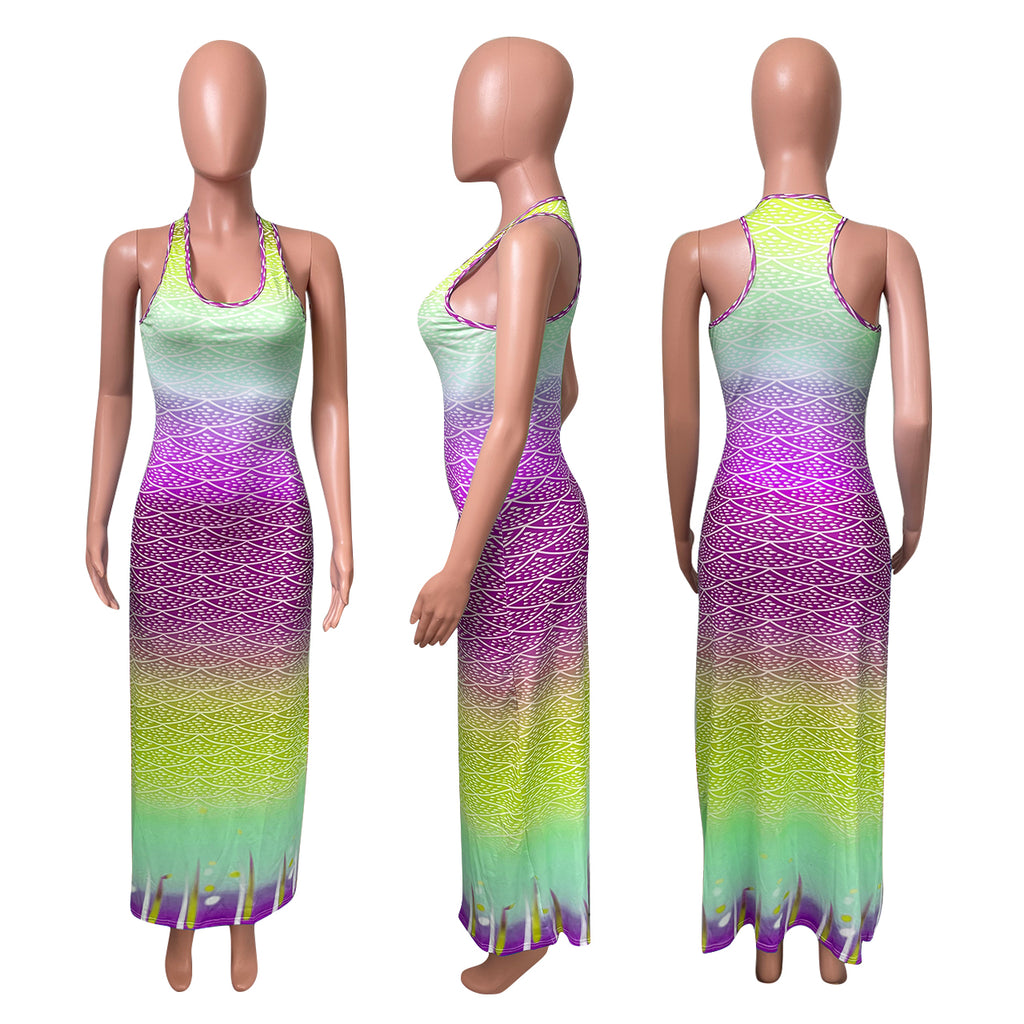 Sexy Casual Printed Sleeveless Maxi Dress