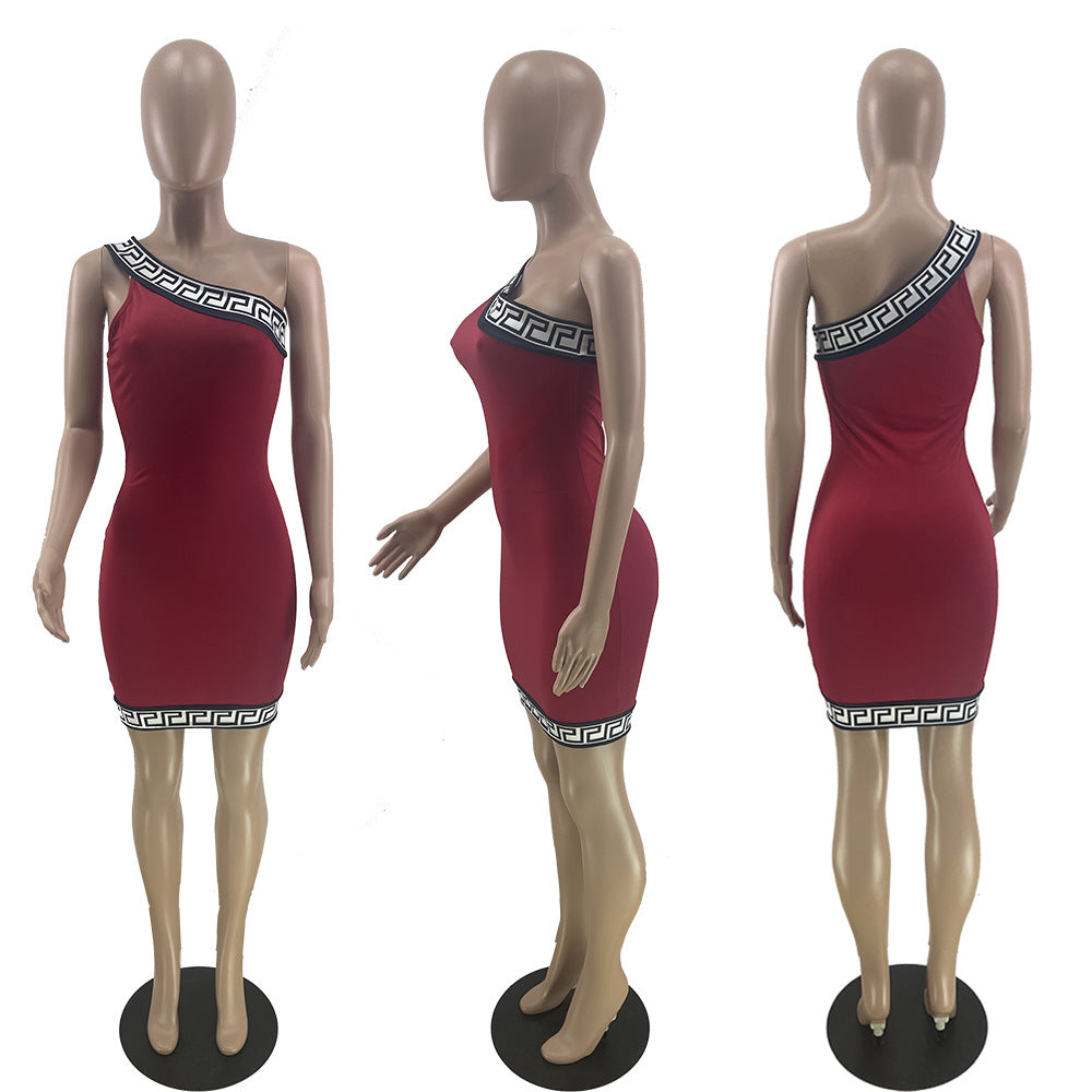 Sexy Sexy One Shoulder Slin Mini Dress