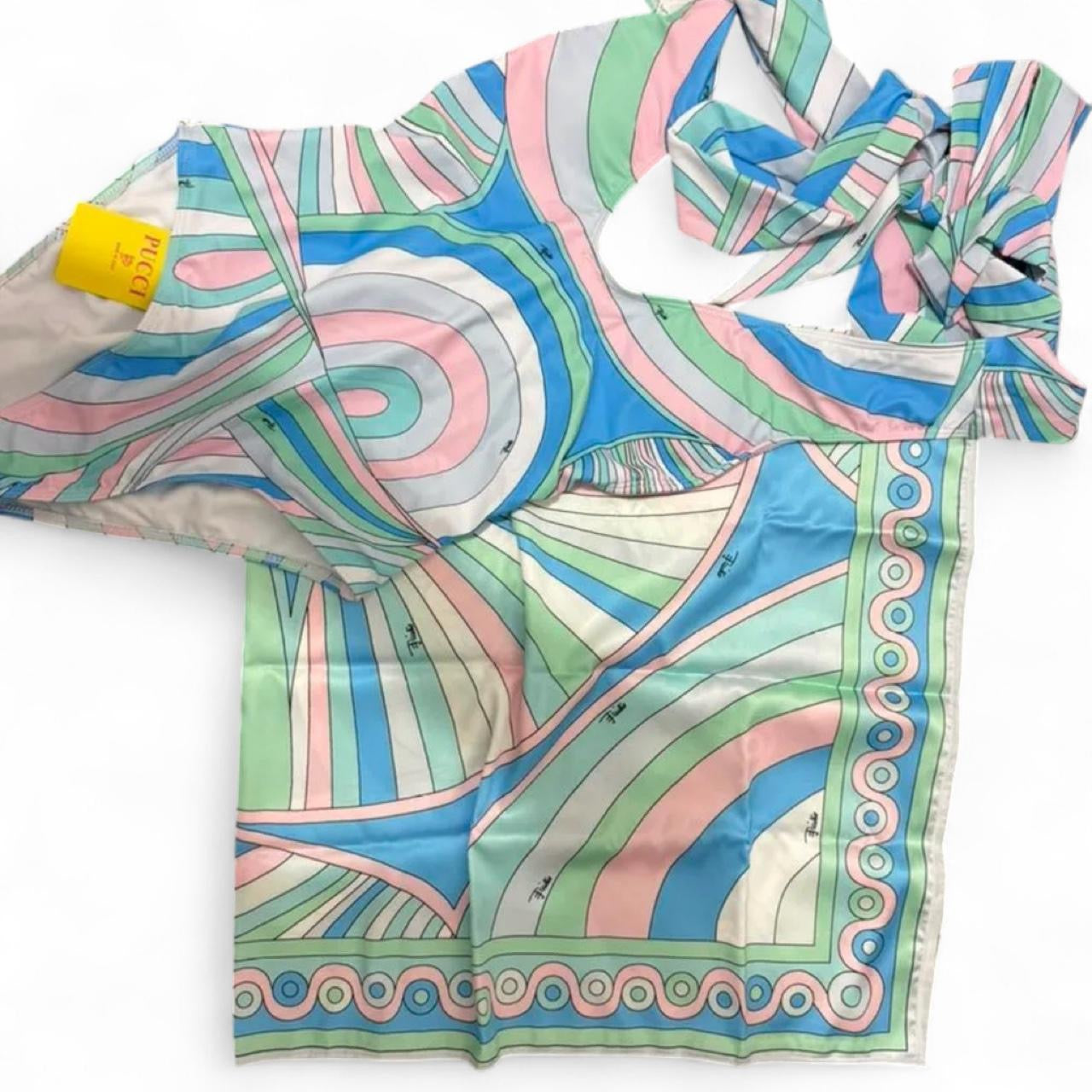 Pucci one piece swimsuit with Scarf wrap and tags