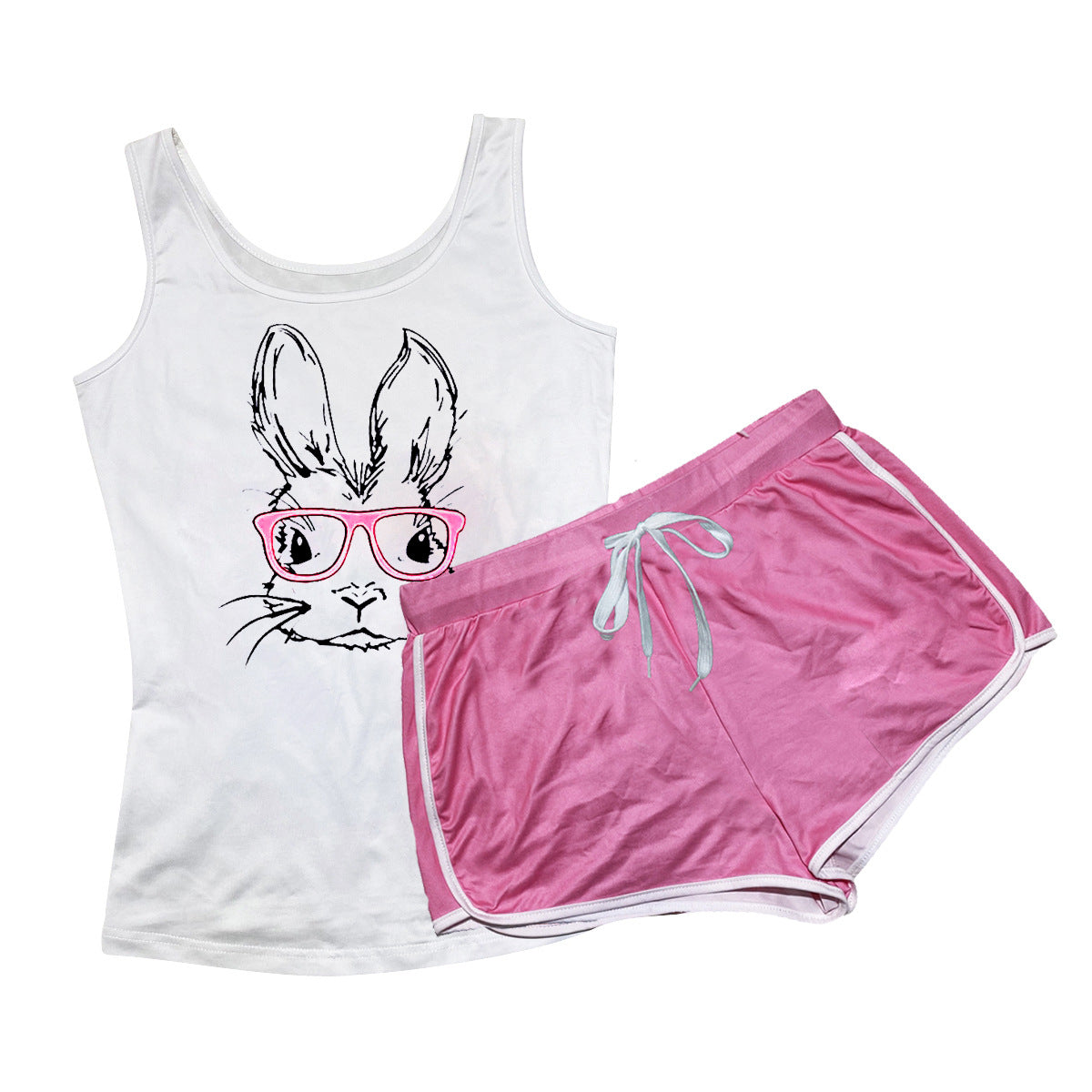 Sexy Sexy Rabbit Pattern Printed Two Piece Shorts Set