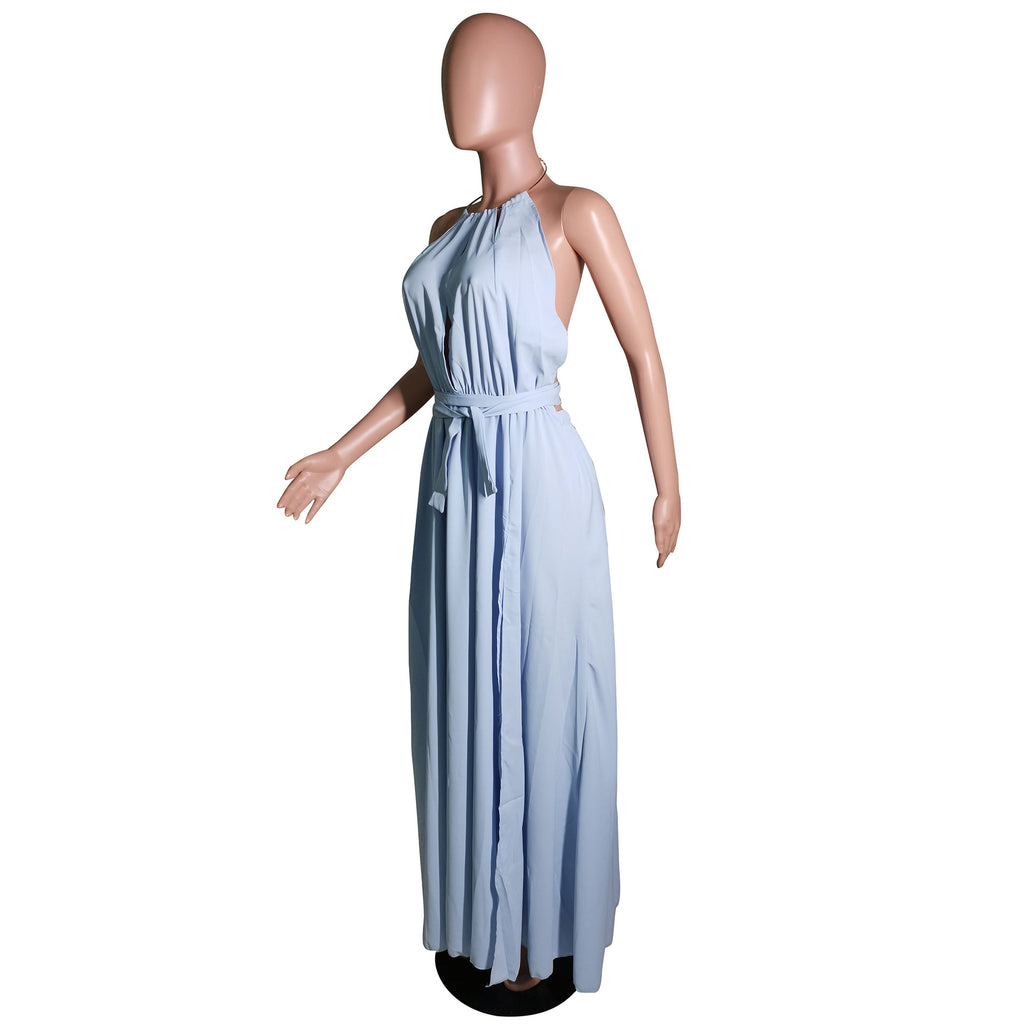 Sexy Sexy High Split Halter Maxi Dress