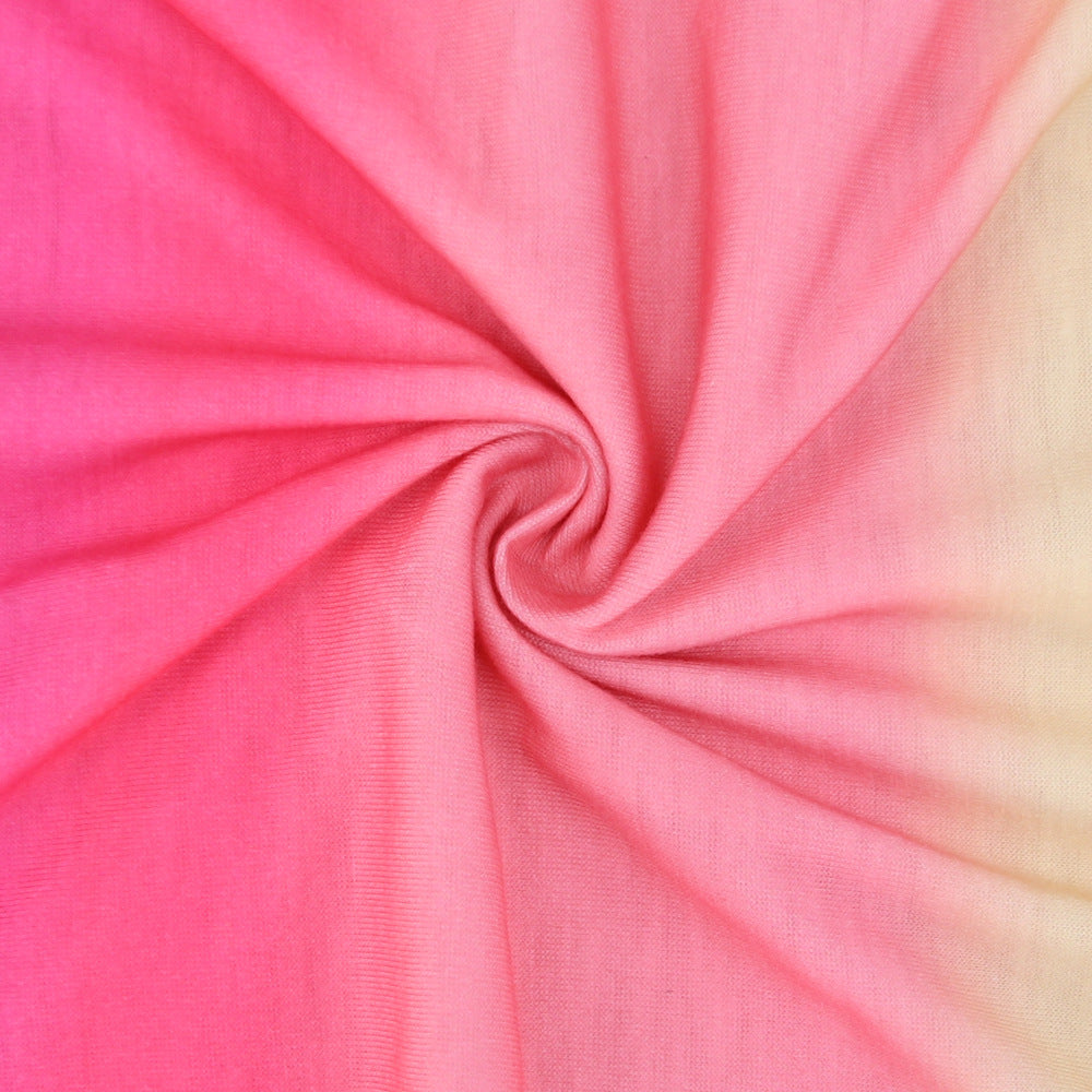 Sexy Rainbow Color Split Slim Maxi Dress