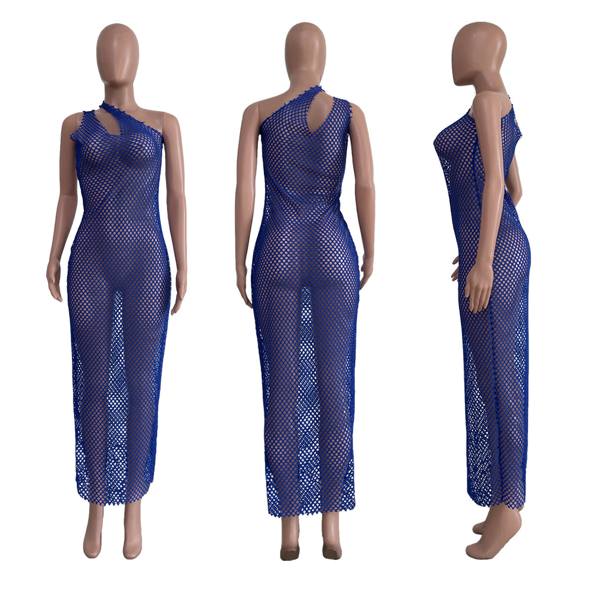 Sexy Sexy Fishnet Sleeveless See Through Seaside Maxi Dress