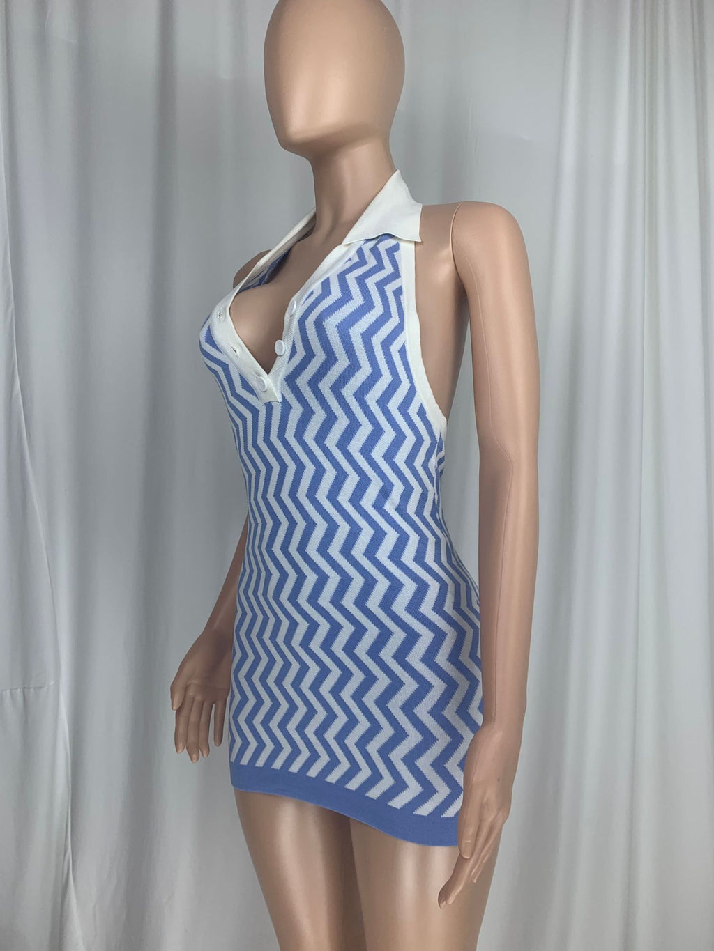 Sexy Sexy Print Halter Sweater Mini Dress