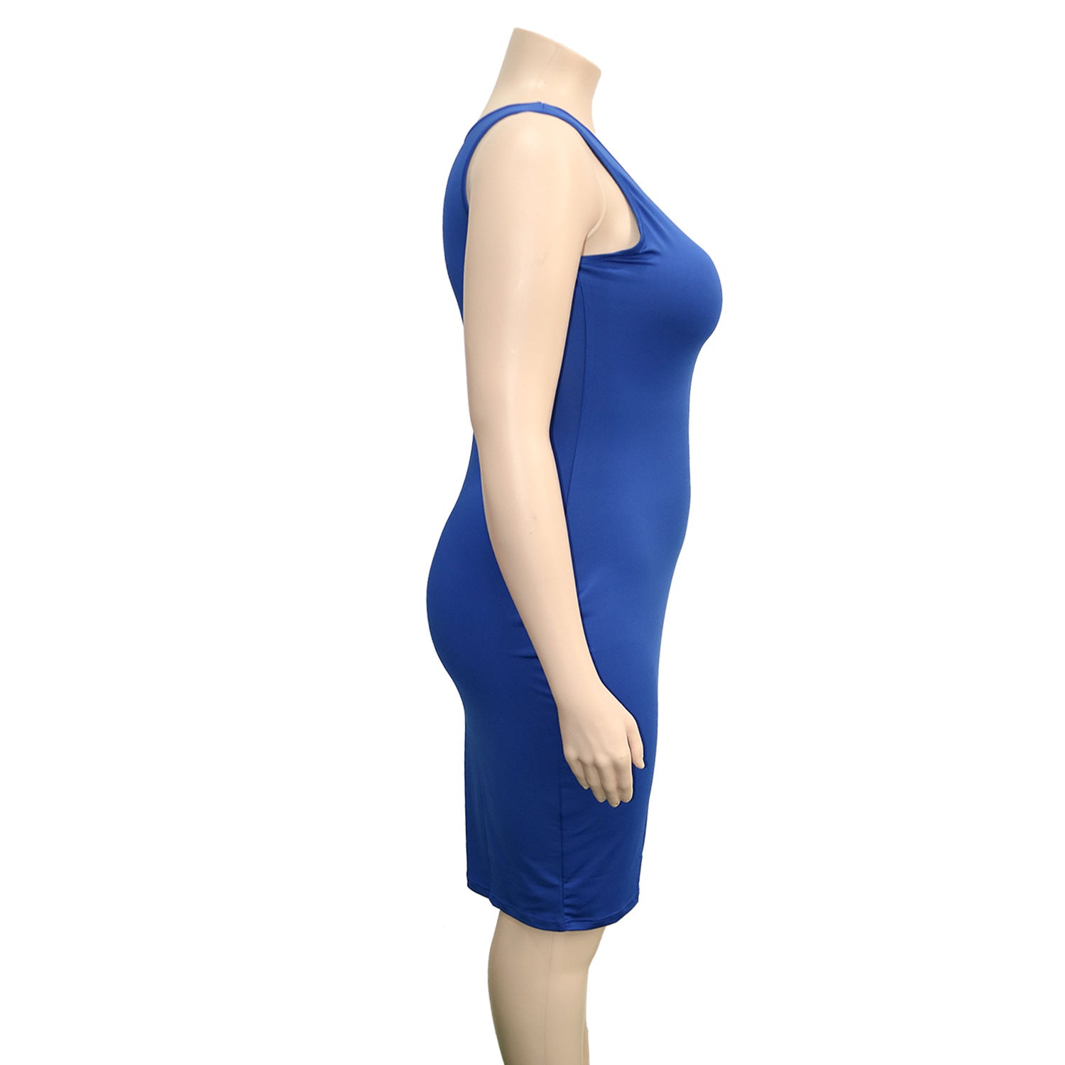 Sexy Plus Size Solid Sleeveless Bodycon Dress