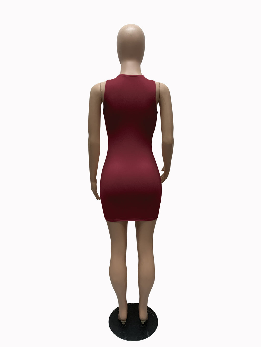 Sexy Sexy Solid Hollow Sleeveless Drawstring Club Dress