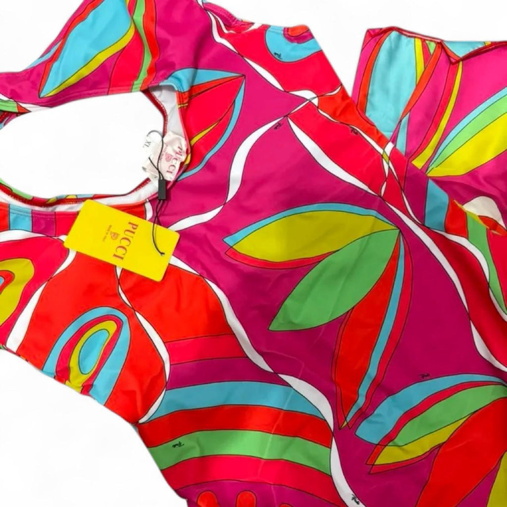 Pucci one piece swimsuit with Scarf wrap and tags