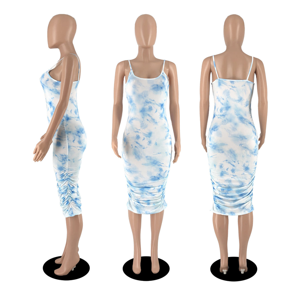 Sexy Sexy Printed Sleeveless Sling Bodycon Dress