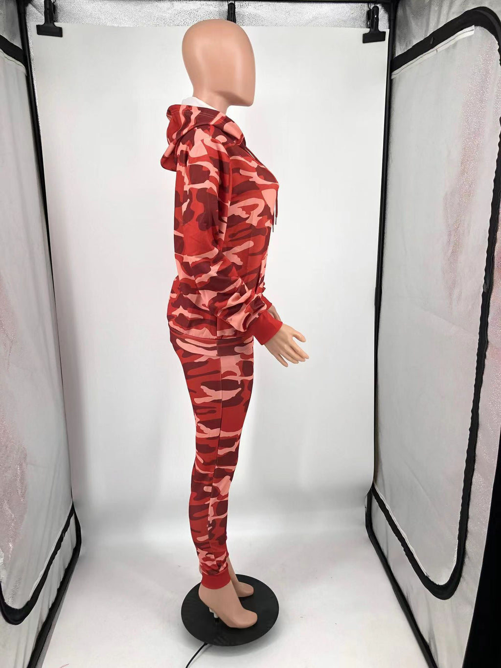 Sexy Long Sleeve Sport Camo Print Two Piece Set