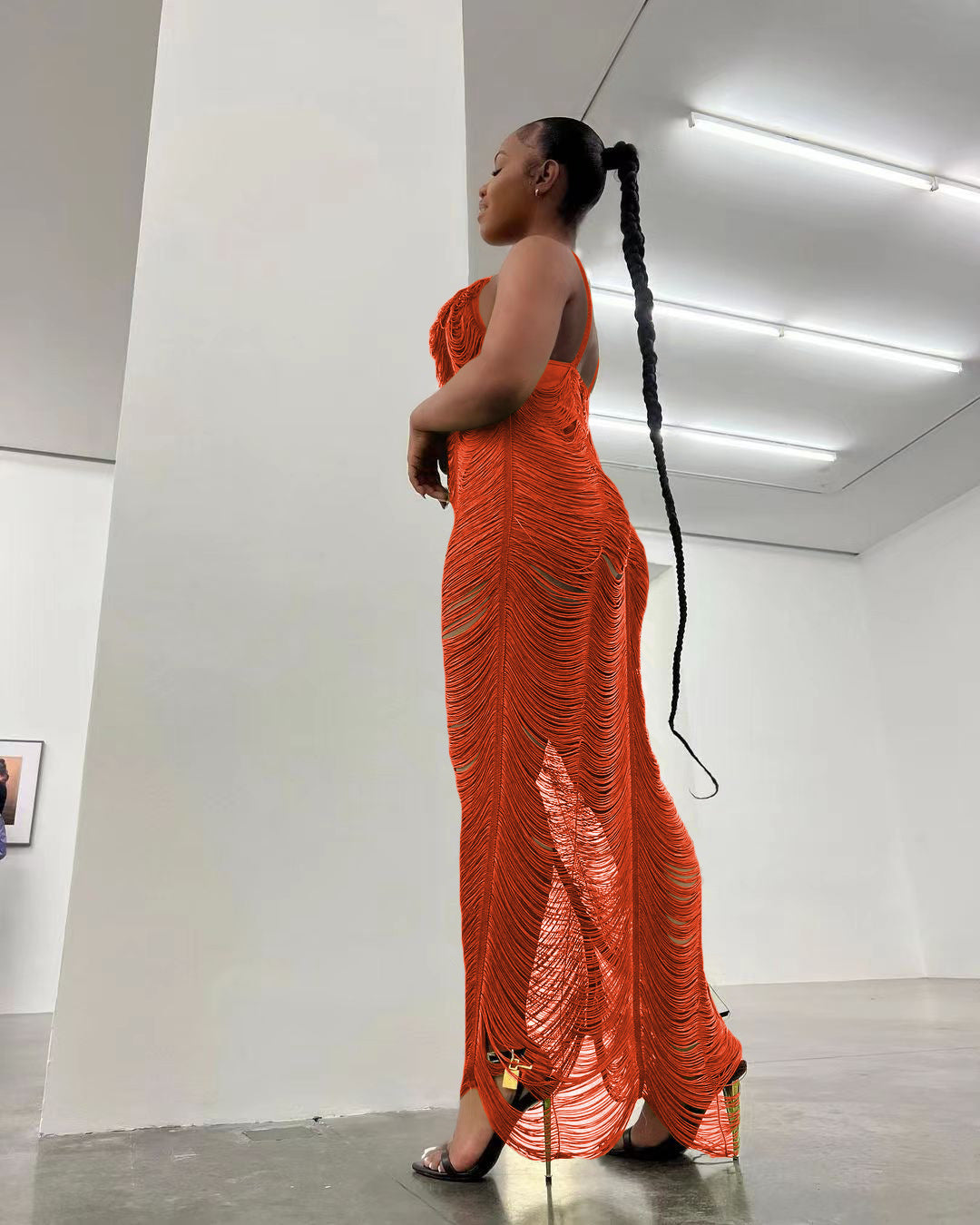 Sexy Sexy Spaghetti Strap Sleeveless Hollow Maxi Dress