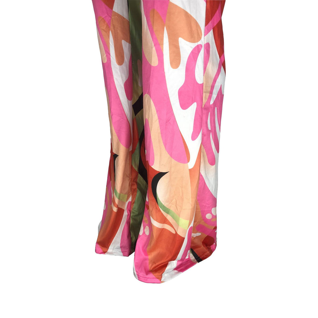 Sexy Sexy Printed Halter Backless Jumpsuit