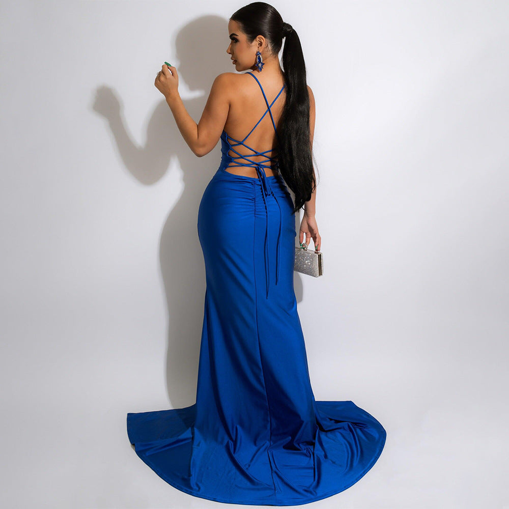 Sexy Sexy Backless High Split Maxi Evening Dress