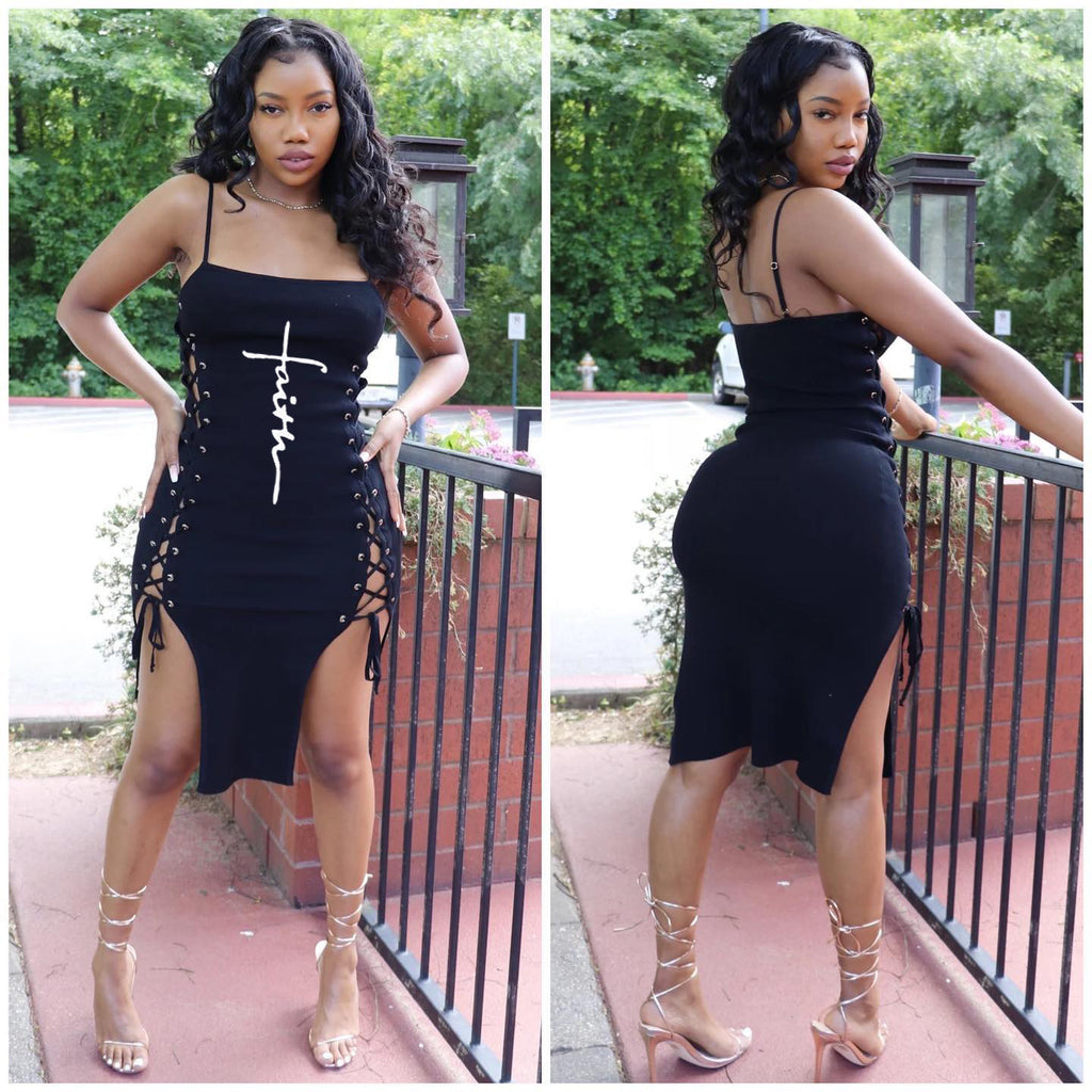 Sexy Letter Print Spaghetti Strap Bandage Dress