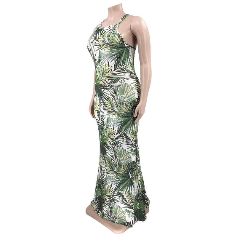 Sexy Sexy Printed Sleeveless Maxi Dress