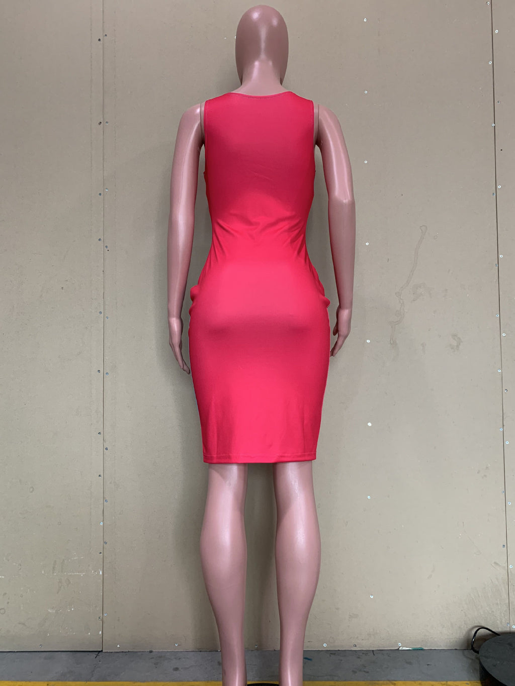 Sexy Contrast Color Sleeveless Bodycon Dress