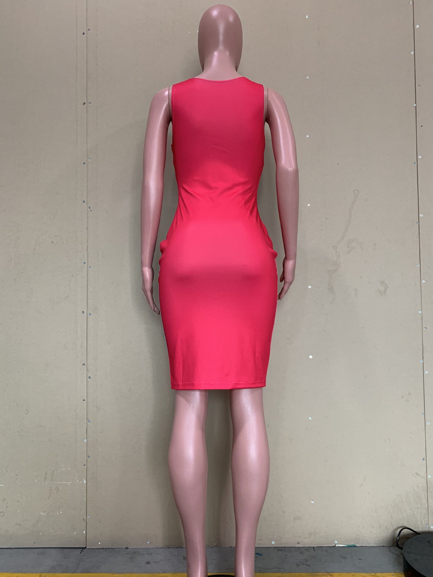 Sexy Contrast Color Sleeveless Bodycon Dress